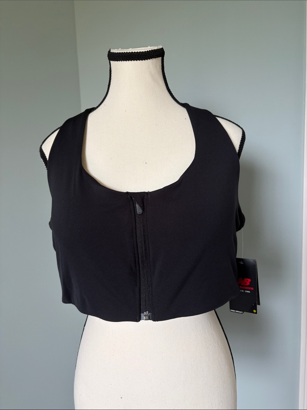 🔥🆕🔥 New Balance Power X Front-Zip High Impact Sports Bra Black